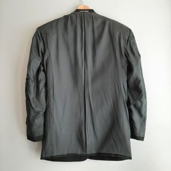 CALVIN KLEIN Italy Wool Blend Blazer Jacket Pin-Stripe Black Men's Sz 40 S - Picture 11 of 14